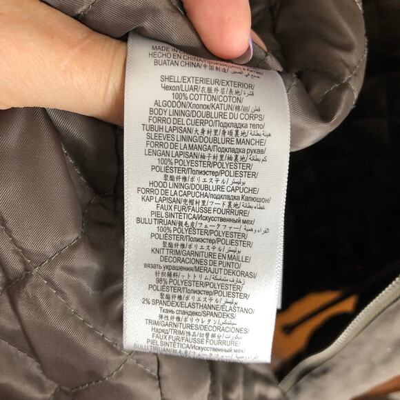 BCBGeneration Jacket Utility Parka Mocha Waist Cinch Faux Fur Hood Medium - Picture 10 of 12